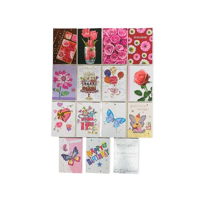 Hovedbilde Gratulasjonskort dobble med konvolutt 24 stk. E3