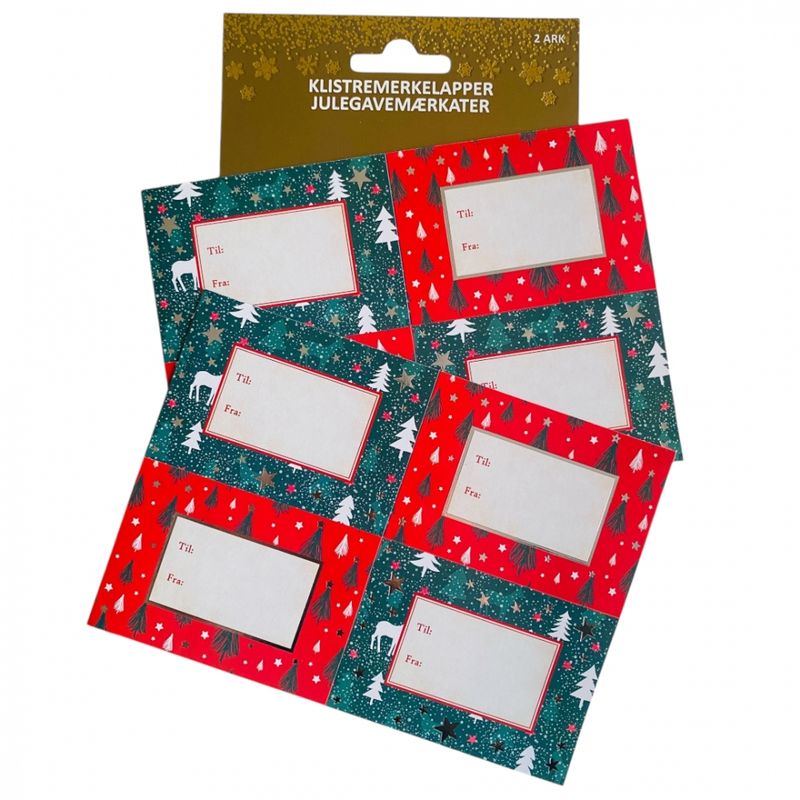 Julemerkelapper selvklebende 8 pk.