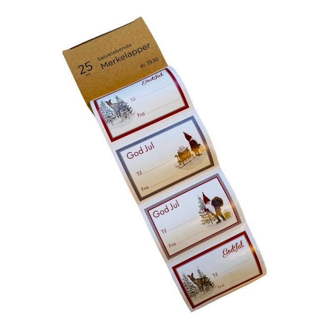 Hovedbilde Julemerkelapper selvklebende 25 pk