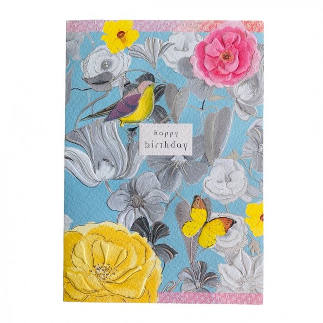 Hovedbilde Gratulasjonskort dobbelt med konvolutt Blomster ...