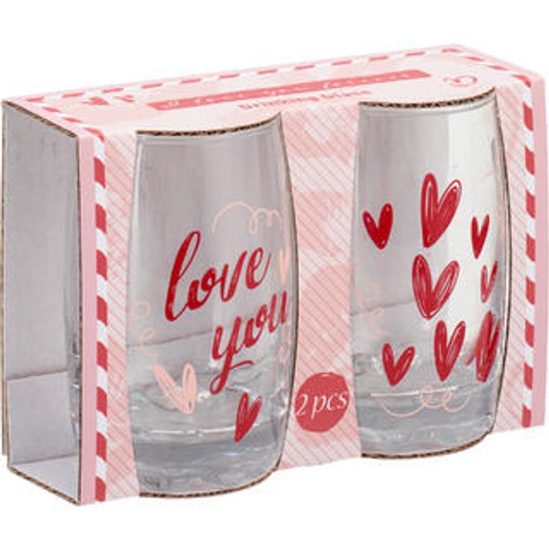 Drikkeglass Love You 2pk 300ml | Excellent Houseware
