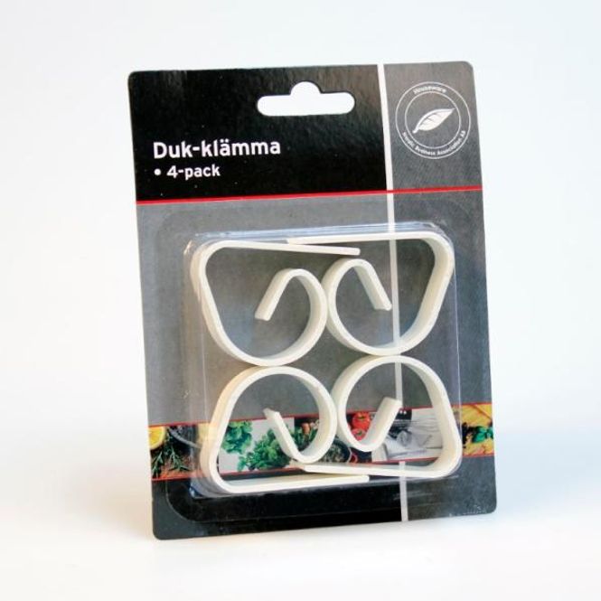 Hovedbilde Duk-klemme 4pk Plast