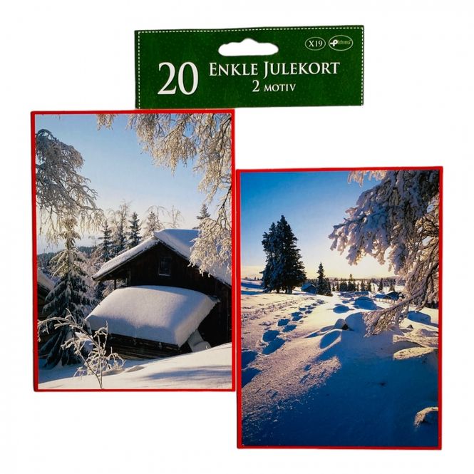 Hovedbilde Julekort enkle 20 pk. Landskap