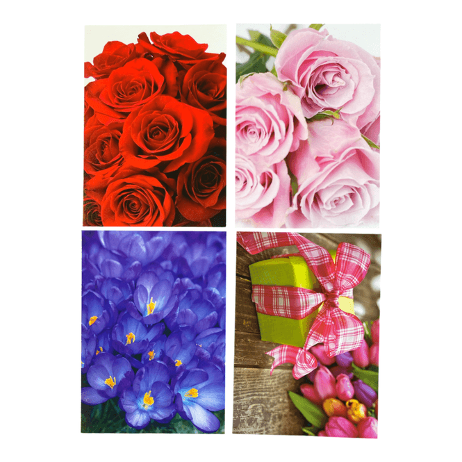 Hovedbilde Gratulasjonskort 8stk blomstermotiv