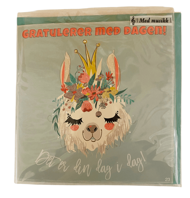 Hovedbilde Kort m/musikk dobbelt m/konvolutt Det er din dag ...