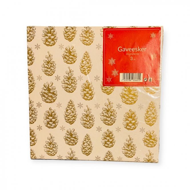 Hovedbilde Gaveesker 3 pk. med julemotiv store