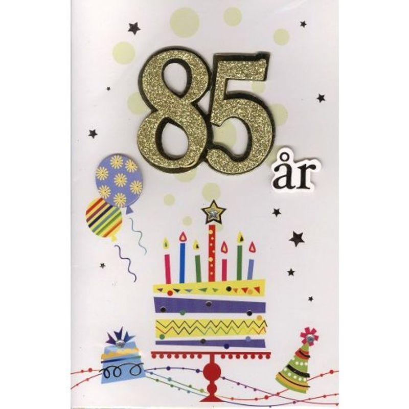 Gratulasjonskort dobbelt med konvolutt 85 år
