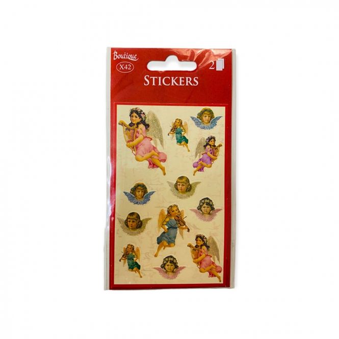 Hovedbilde Julestickers Engler med glitter