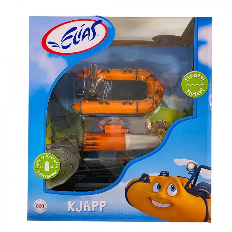Elias båt med motor og båttralle 18 cm