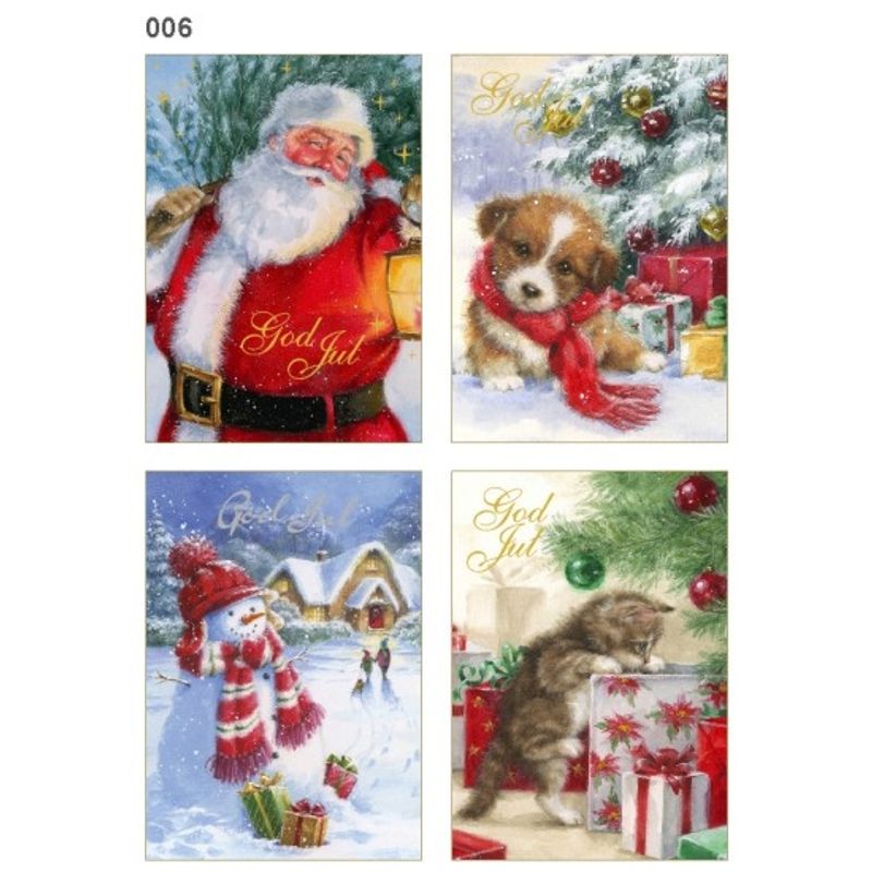 Julekort enkle 16 pk.