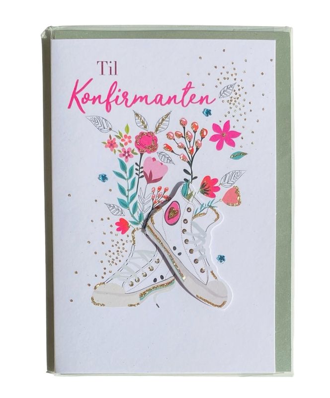 Konfirmasjonskort dobbelt med konvolutt Jente