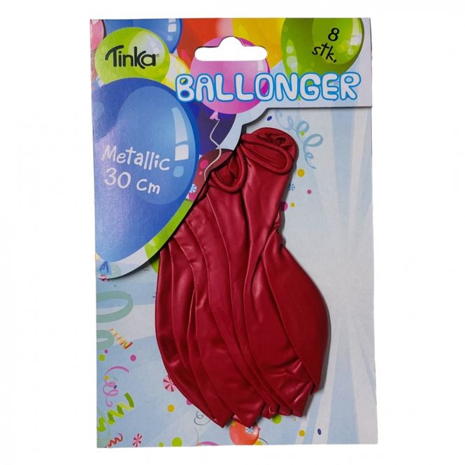 Hovedbilde Ballonger 8 pk Røde Metallic