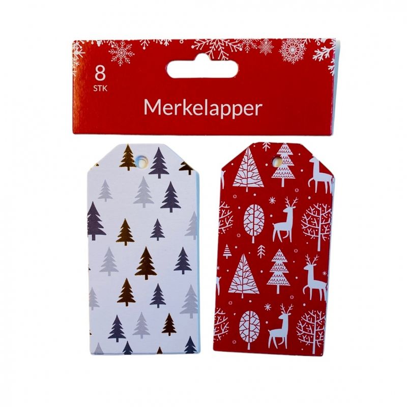 Julemerkelapper 8 pk.