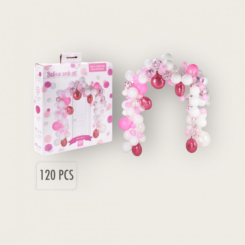 Ballongbue Rosa 122 deler 5m